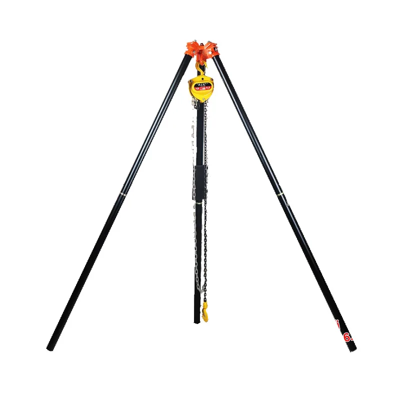 Heavy Duty Lifting Tripod Industrial 1-3M 2000kg Rescue Tripod Telescopic Lifting Tripod Crane Load 2T Detachable Hoist Chain