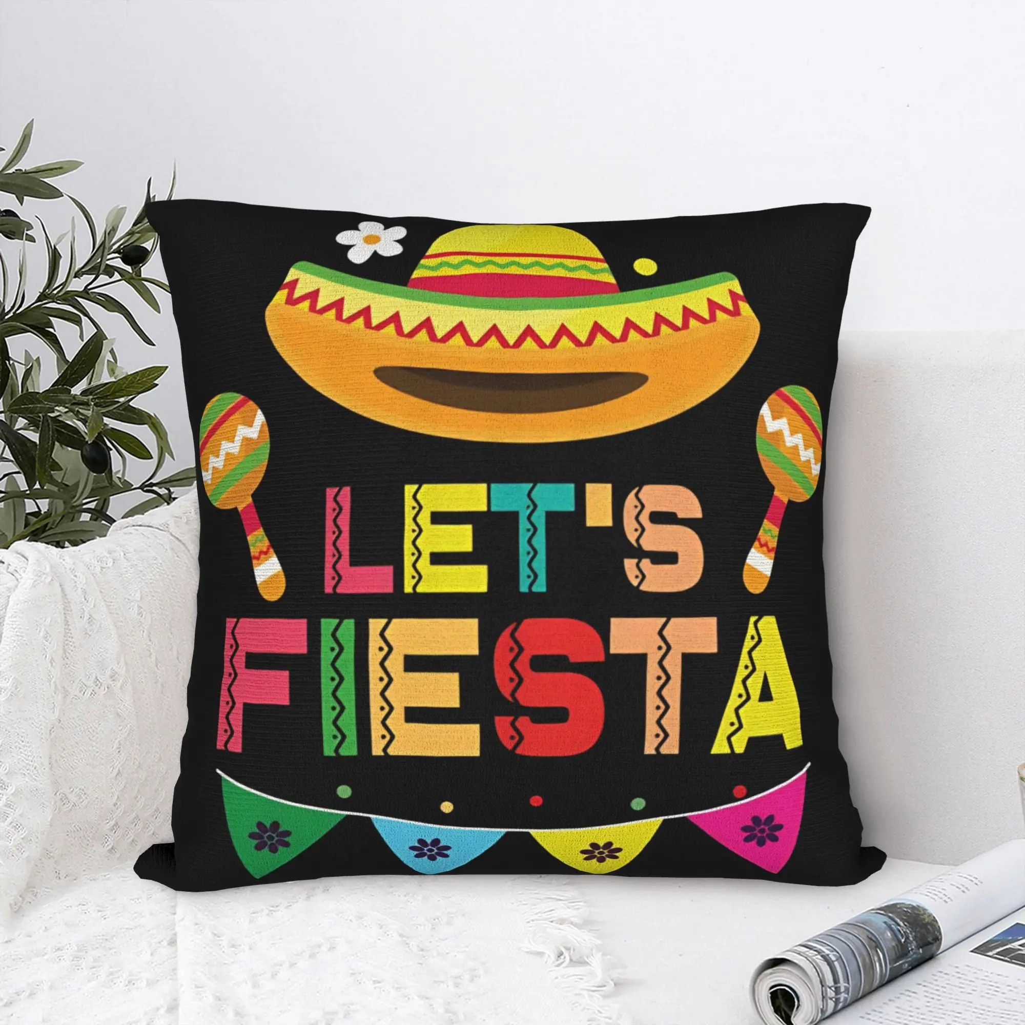 Let's Shift Party Fiesta Pillow Case Mexican Amigo Cinco De Mayo Pillow Cover Soft Pillowcases For Wedding Party Home Decor