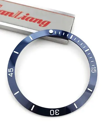 42x35mm keramisk bezelinsatsring, sluttande passform 46mm för Breitling SUPEROCEAN A17378E71C1A1 blå skala cirkel klockan 12 grönt ljus 10 best sales 35 mm raminsats - №3