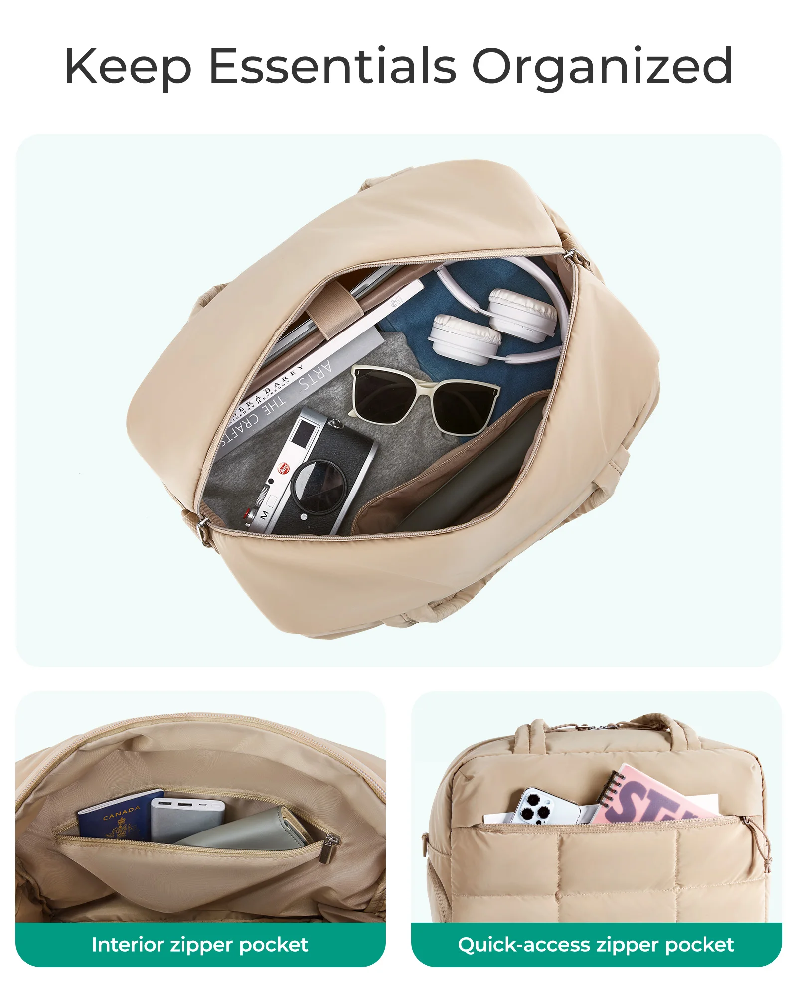 BAGSMART Travel Bags Multifunctional Weekender Gym Duffle Bag for Men Overnight Carry on Luggage Storage With Shoe Compartment
