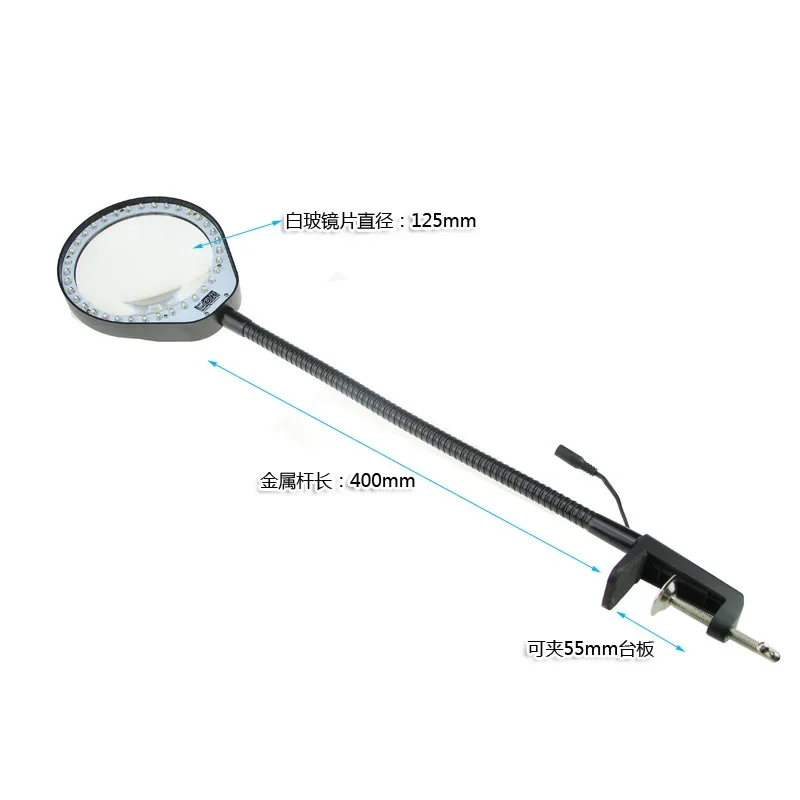 Desktop Magnifier  8X Magnifying Glass Table Machine Soft Rod Dimmable LED Light Magnifier for Reading Repairing and Inspection