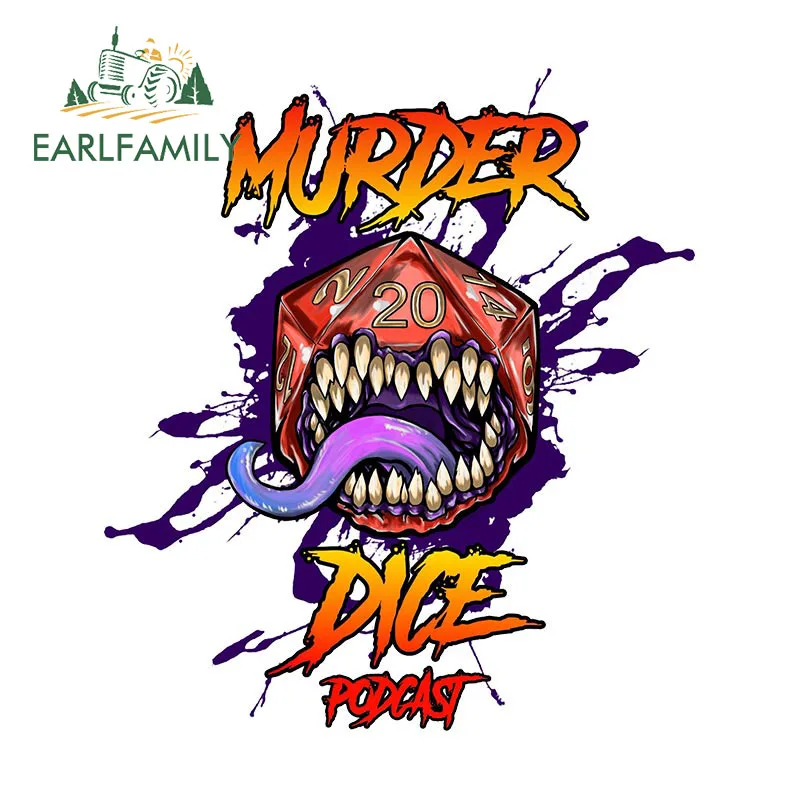 

EARLFAMILY 13cm x 11.6cm for Murder Dice Dnd D20 Car Stickers Vinyl Personality Decals Scratch-Proof Trunk Air Conditioner Decor