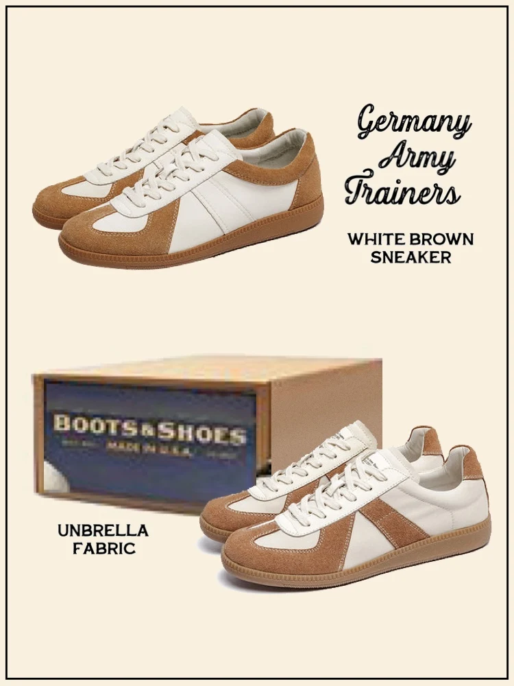 

American Retro Brown White Deshen Casual Sports Shoes Breathable Low Cut Flat Heel round Toe Rubber Bottom Fashionable Youth ...