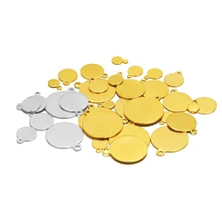 20/50Pcs Gold Plated Tags Pendants Stainless Steel Blank Round Charms DIY Bracelet Findings Necklace Jewelry Making Accessoires
