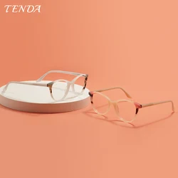 Colorful Men And Women Round Acetate Full Rim Optical Glasses Frame With Spring Hinge For Myopia Prescription Lenses
