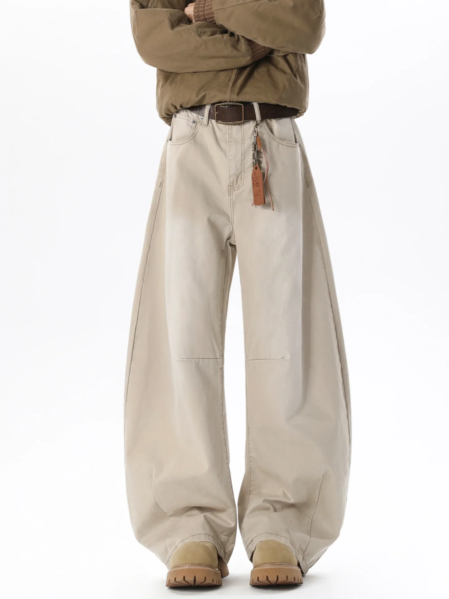 

Мужские винтажные повседневные брюки Waed: свободные, прямого кроя, из американского хлопка, комфортные, мягкие, базовые цвета, черные