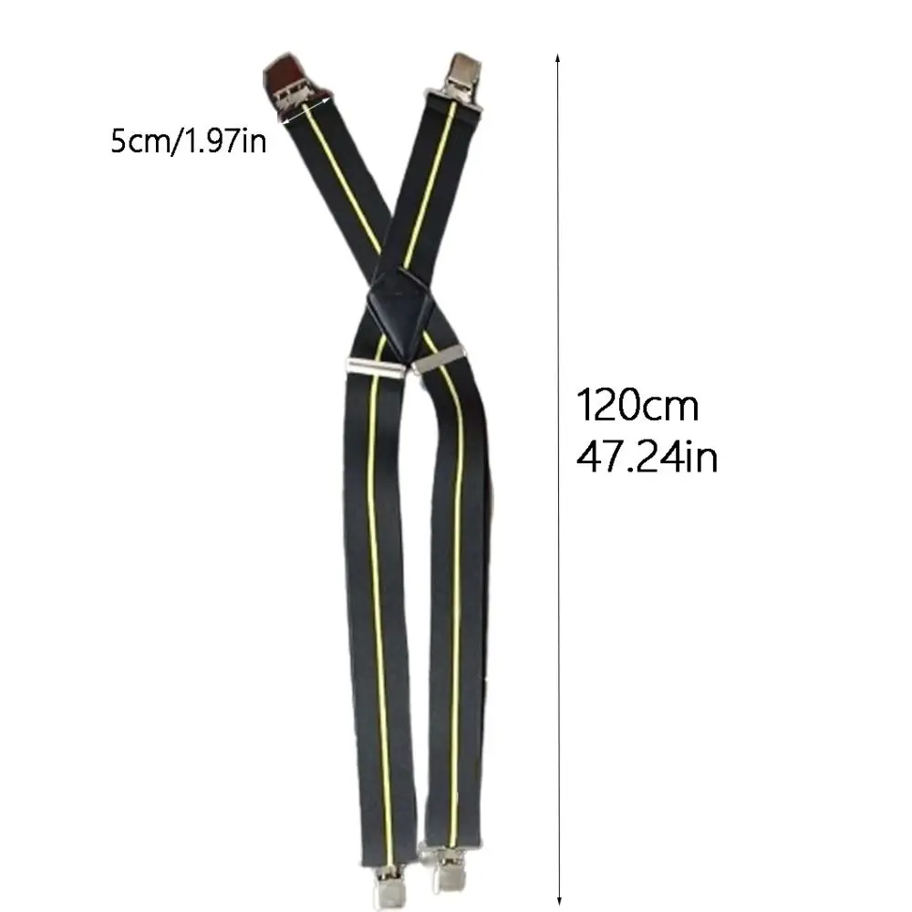 Bretelle da uomo alla moda, larghe, regolabili ed elastiche, a X, resistenti, per feste
