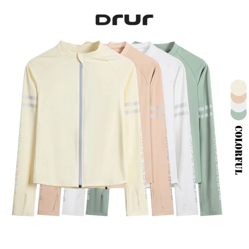 

DRUR Women Performance Yoga Tops Breathable Long Sleeve Running Jackets Ladies Slim Fit Quick Dry Workout Shirt Training Gear