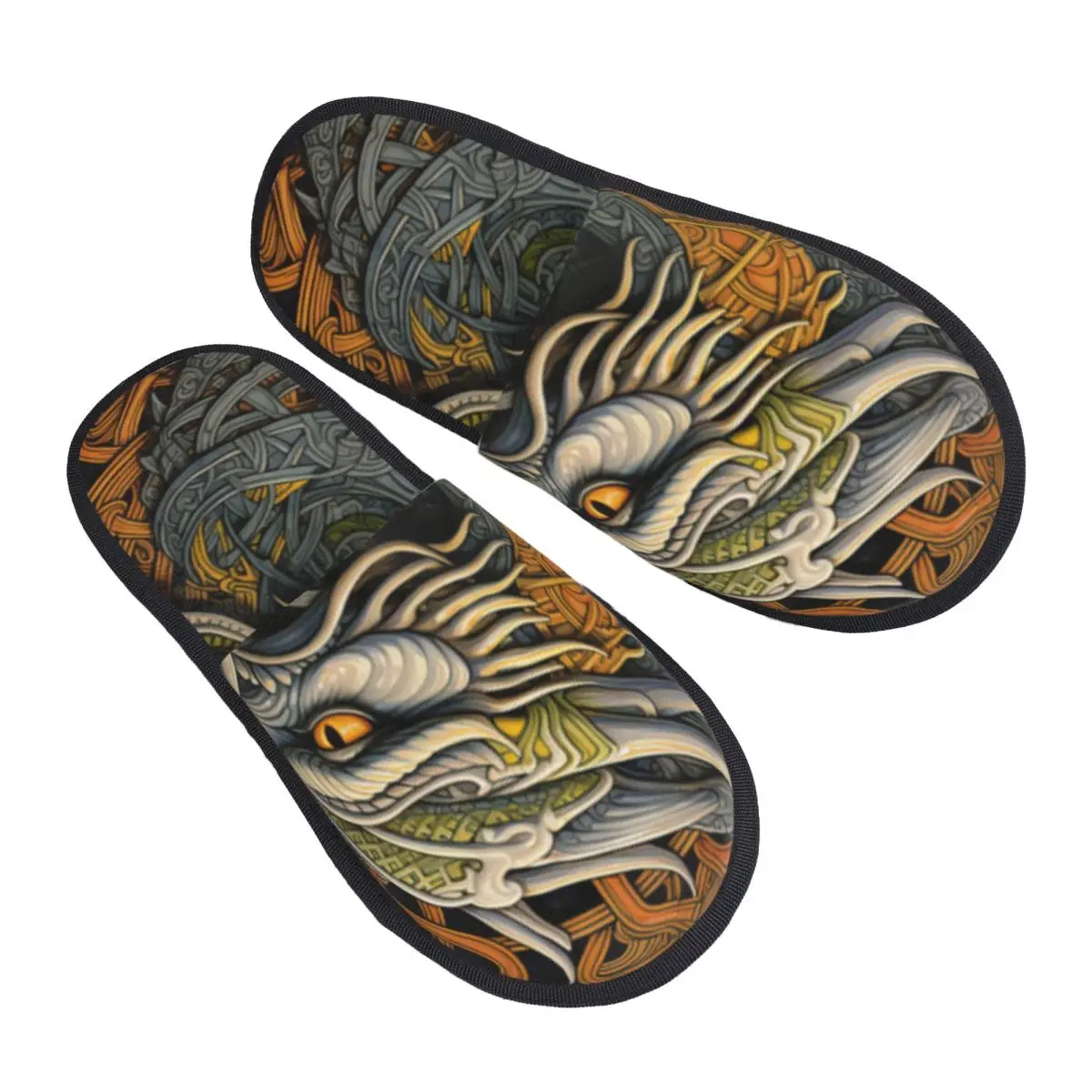 

Plush Indoor Slippers Dragon Head Warm Soft Shoes Home Footwear Autumn Winter