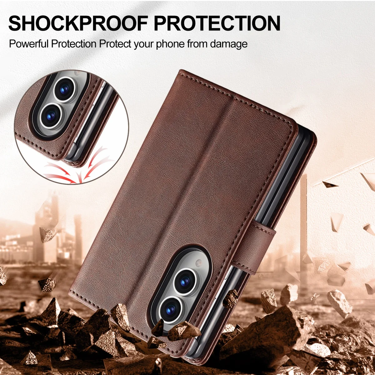Capa Carteira Antichoque para  - Bifold Leather Wallet avaliação e preço