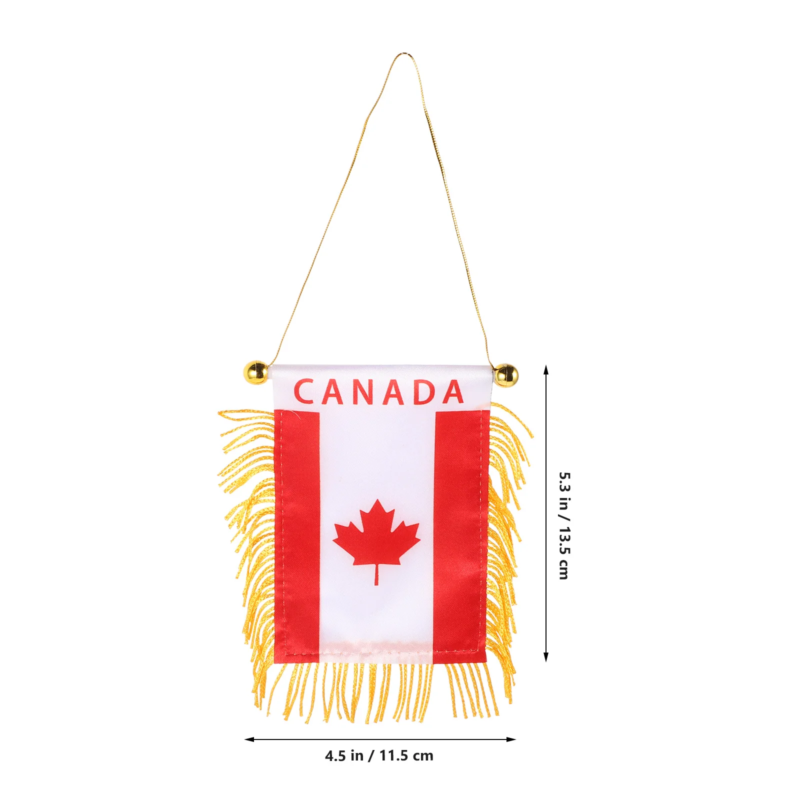 

6Pcs Car Mini Banners Canada Flag Satin Plastic Hanging Flags Easy Install Rearview Mirror Decoration Compact Car Ornament