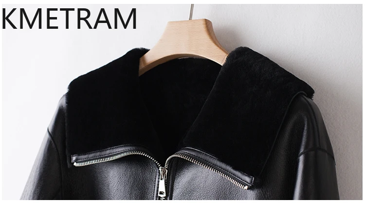내추럴 메리노 양털 양면 퍼 재킷 여성 블랙 리얼 퍼 코트 겨울 가죽 재킷 여성 의류 2025