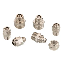 10PCS PC4 6 8 10 12 14 16mm Fast Lock Quick Connector Male Straight PT1/8 1/4 3/8 1/2 Pneumatic Air Fitting For Hose Tube Pipe