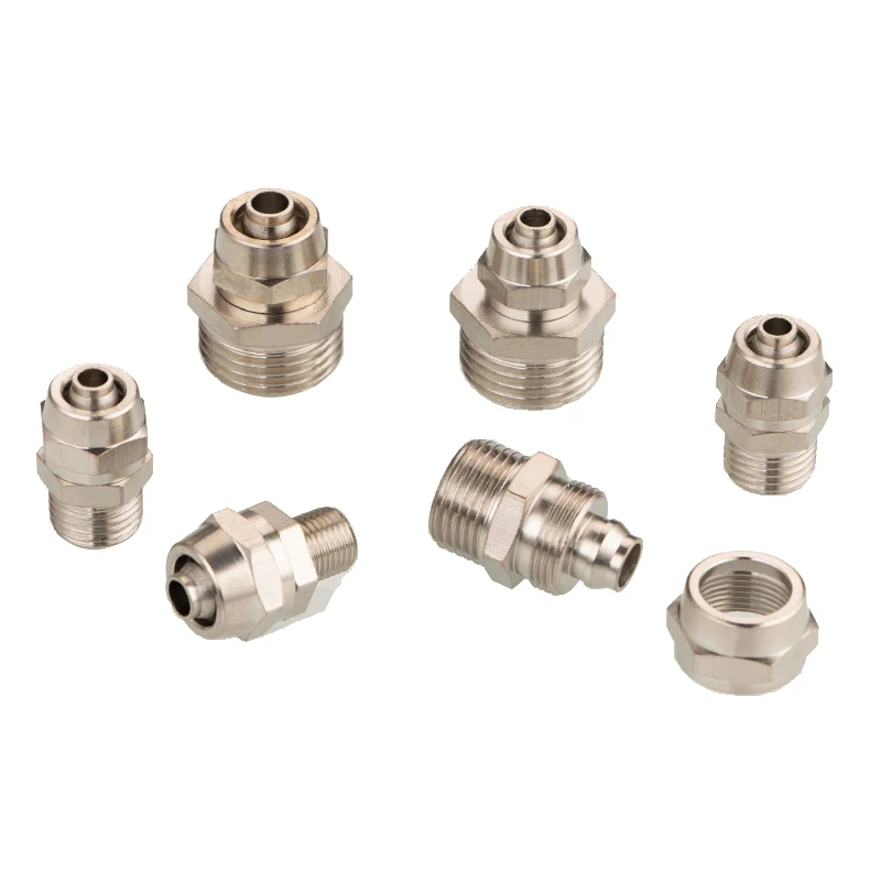 10PCS BSP PC4-M5 6-01 8-02 1/2 Fast Twist Quick Connectors Male Straight Pneumatic Air Fitting For Hose Tube Pipe