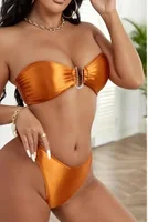 New Summer Solid Push Up Woman Swimsuit Beach Sexy Bikini Set Solid Swimming Suit for Women Swimwear Bandeau Bathing Suit - Image 5