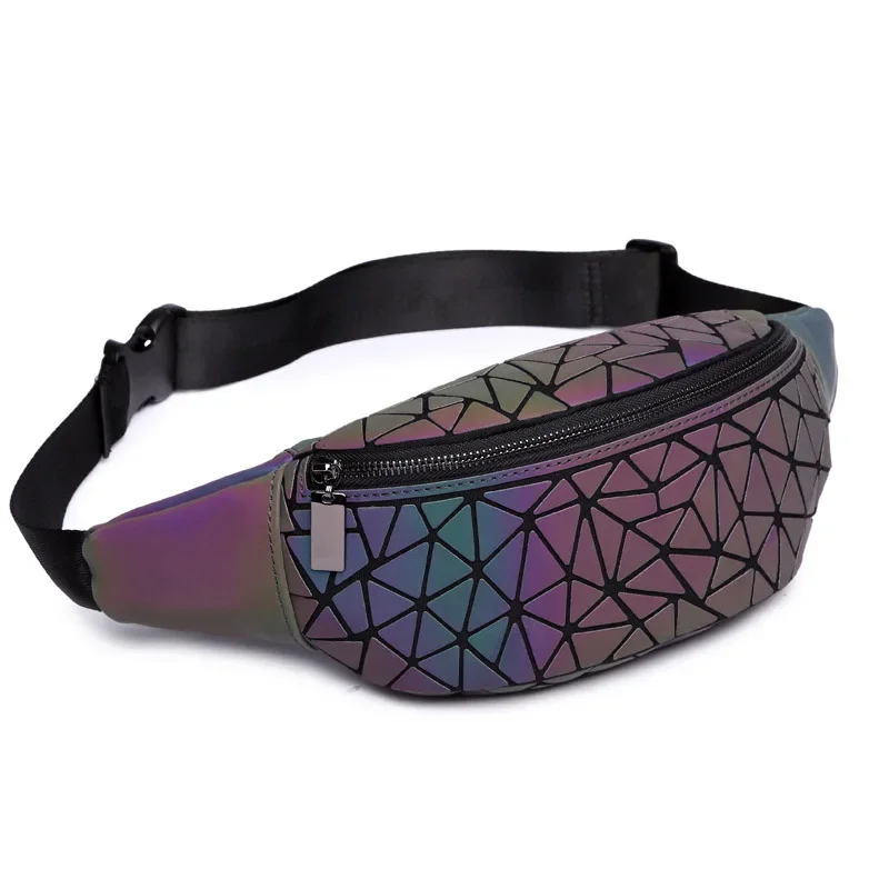 Fashion Luminous Waist Bags Women Waist Fanny Packs Belt Bag Luxury Brand Leather Chest Handbag Geometric bag Waist Packs Purse