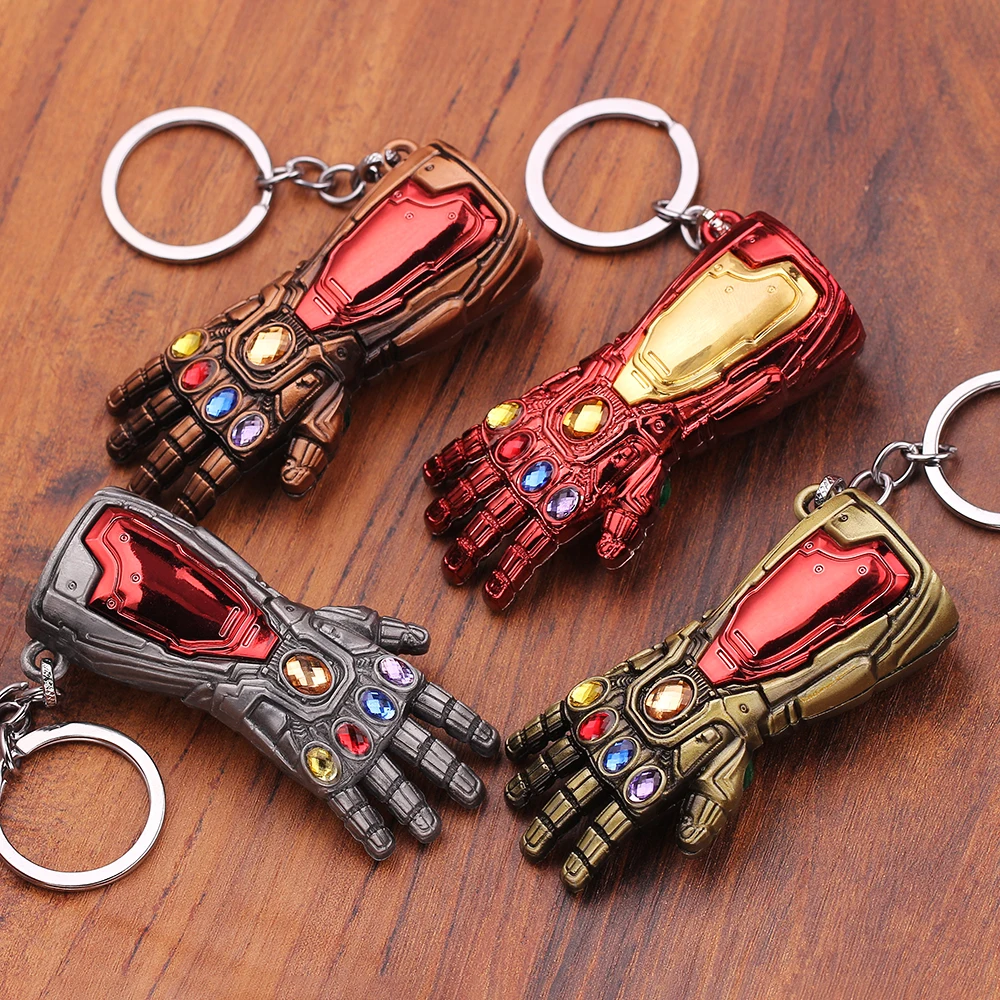 Llavero colgante de guante Infinity de Marvel, Iron Man, vengadores, Infinity Stones, arma, accesorios, regalos para fanáticos, Juguetes