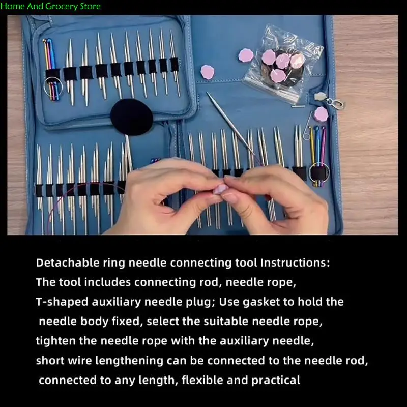 

0XXA Knitting Needle for DIY Project Interchangeable Knitting Needle Set for Crafting