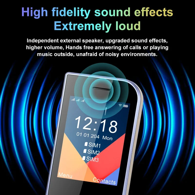 Ponsel Tua Saku Ultra Ramping 2.8 Inci Senter Layar Besar Bluetooth 3 Kartu SIM Tombol Panggilan Cepat FM Ramah Anggaran SOS Cal