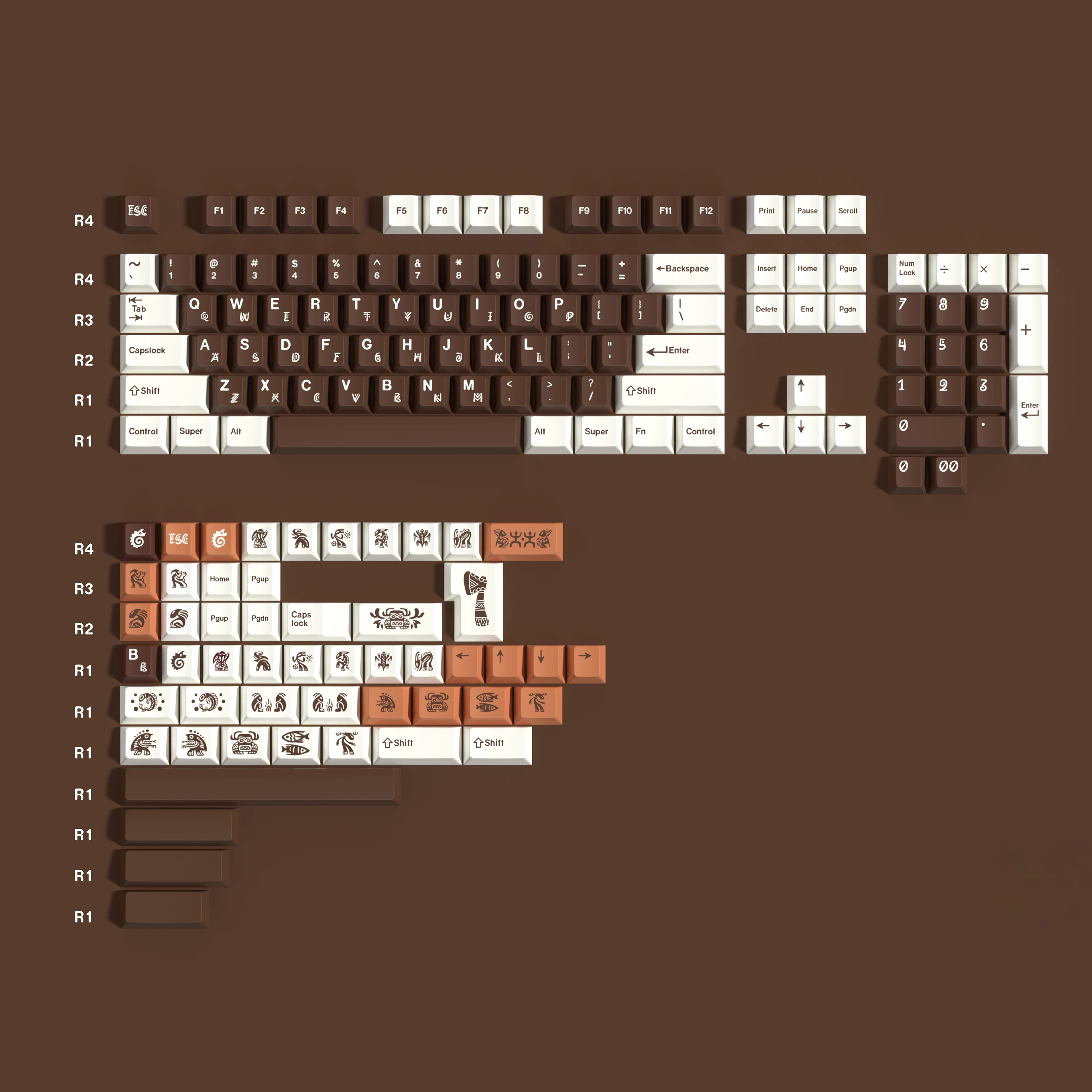 

Tribal theme keycap PBT sublimation process Original height 158 key mechanical keyboard