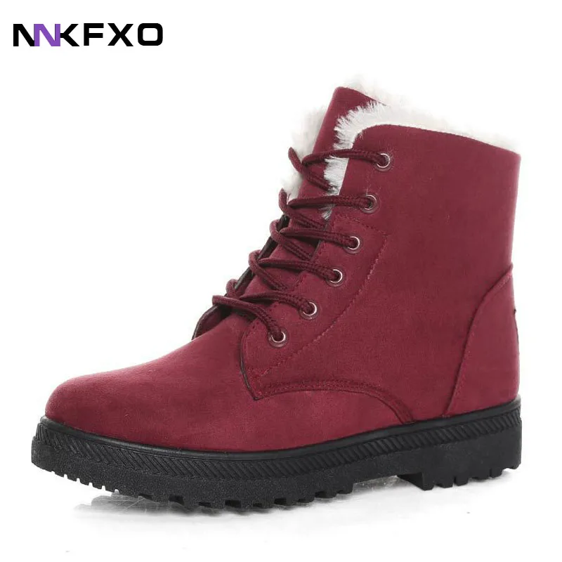 

Women's Boots 2023 Winter Boots With Fur Low Heels Snow Boots Ankle Bota Feminina Platform Booties For Women Winter Shoes Heeled