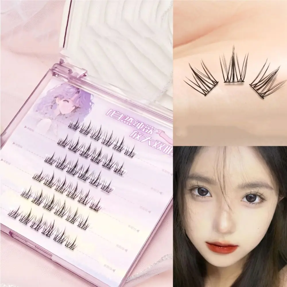 Flauschige, kleberfreie Cluster-Wimpern, individuelle, dichte, selbstklebende falsche Wimpern, langlebige Wimpernverlängerung
