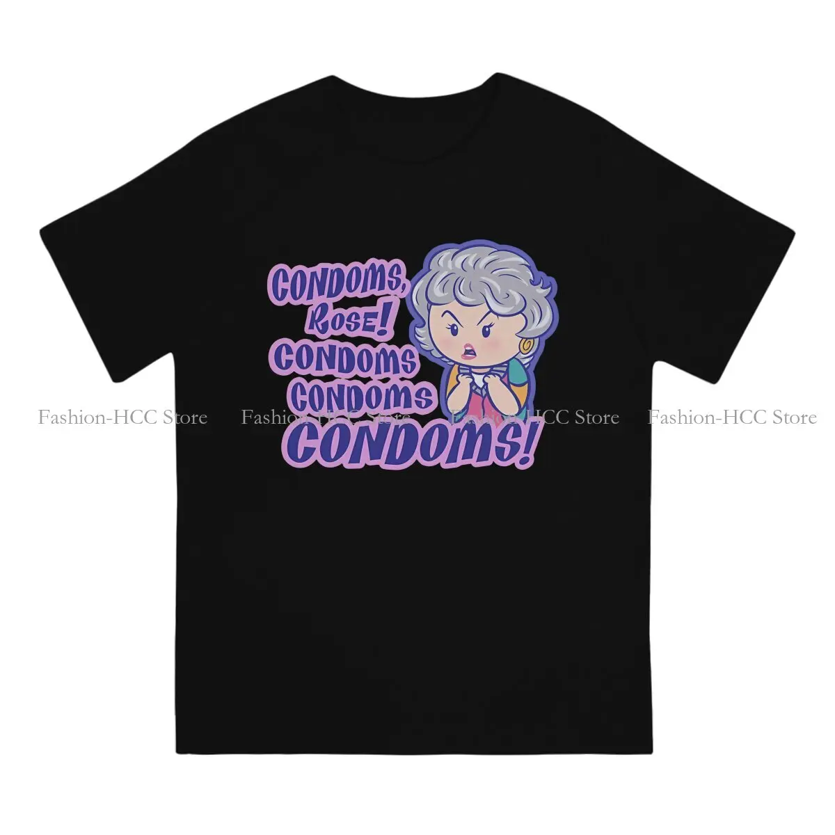 CONDOMS Rose Cute Newest TShirts Golden Girls Men Harajuku Pure Cotton Tops T Shirt