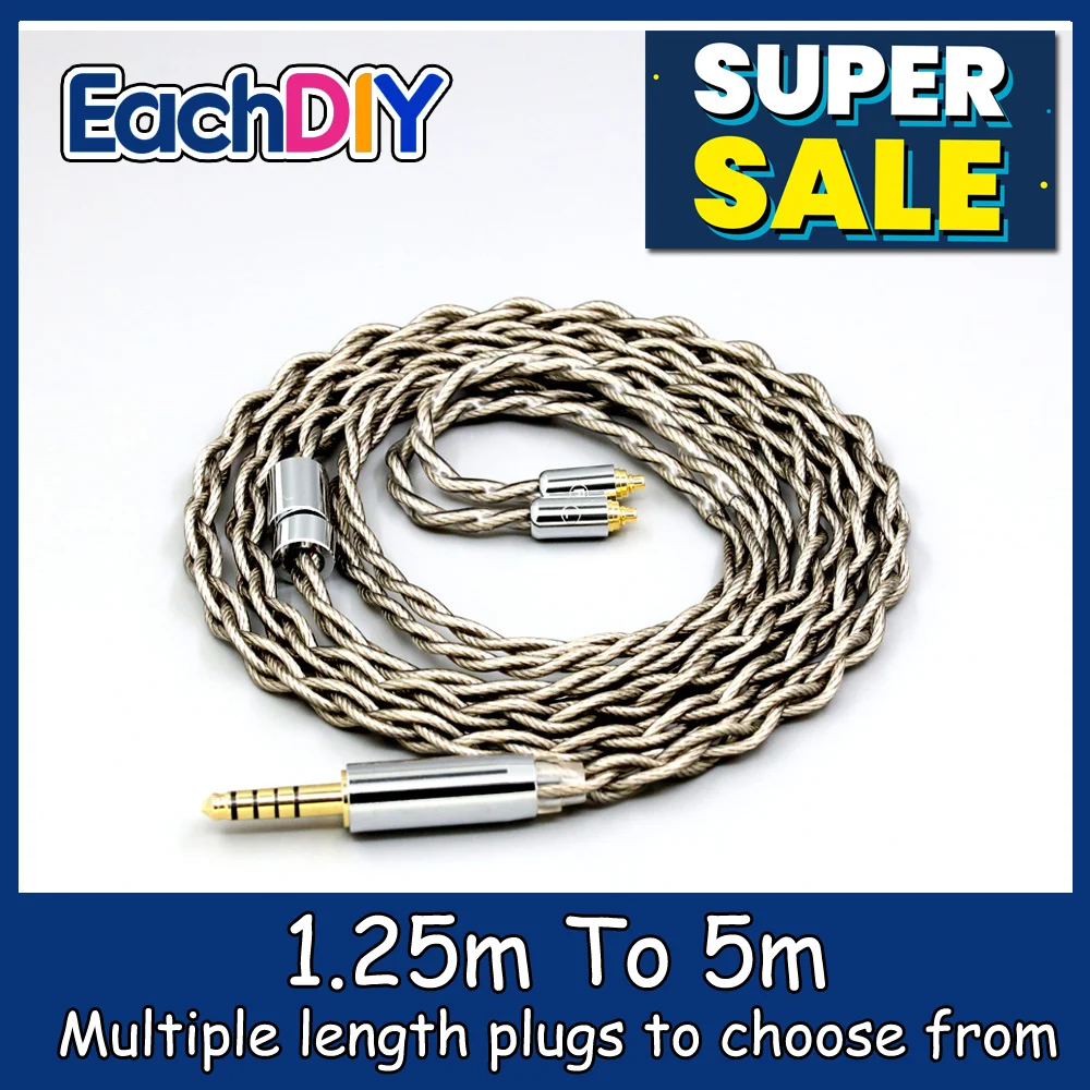 

99% Pure Silver + Graphene Shield Earphone Cable For MMCX Sennheiser ie200 IE300 IE900 IE600 Shure AONIC 3 4 5 LN007950