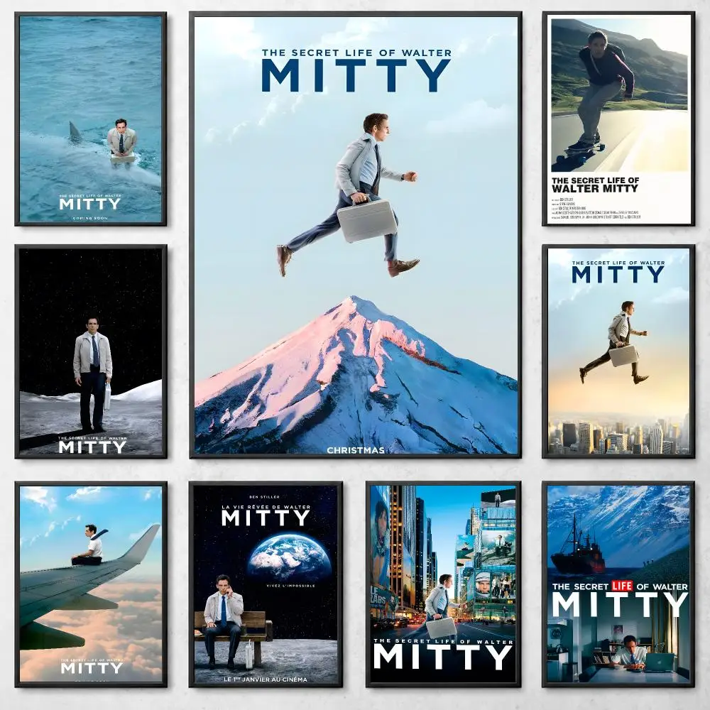 Movie Adventure T-The Secret Life of Walter Mitty Poster Self Adhesive Art Poster Bedroom Dorm Gaming Room Decor Gift