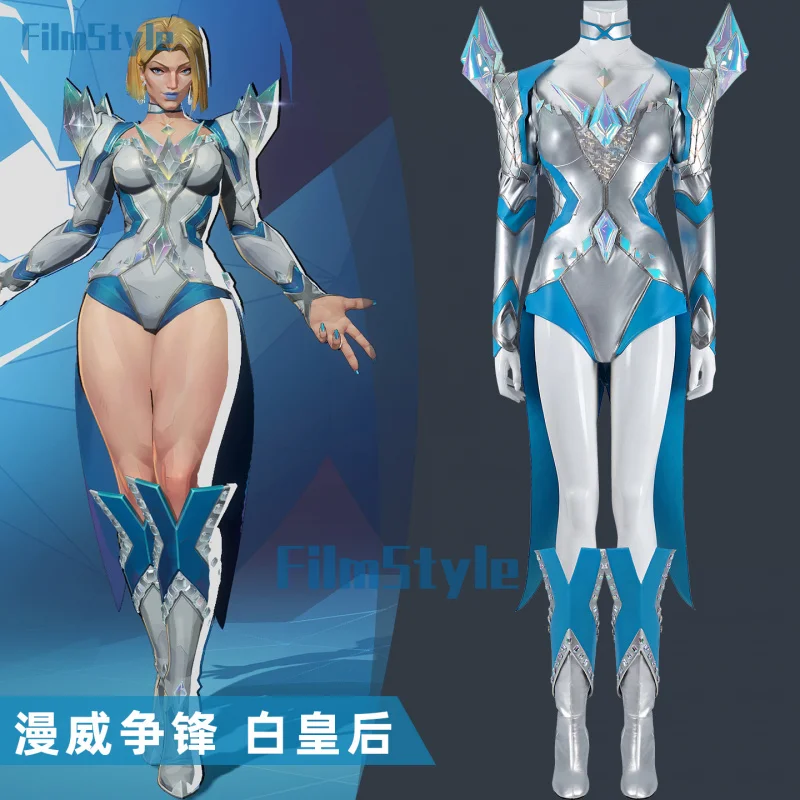 زي الملكة البيضاء التأثيري إيما فروست المنافسين زي الهالوين كرنفال حفلة عيد الميلاد لعب دور الملابس الملابس للنساء #1