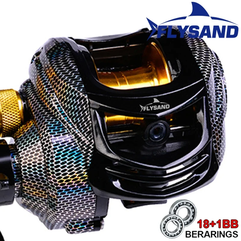 10 kg Max Drag Magnetbremse Baitcast-Rolle 7,2:1 Übersetzungsverhältnis 18+1 Lager Metallspule Angelrolle Flache tiefe Schnurspule