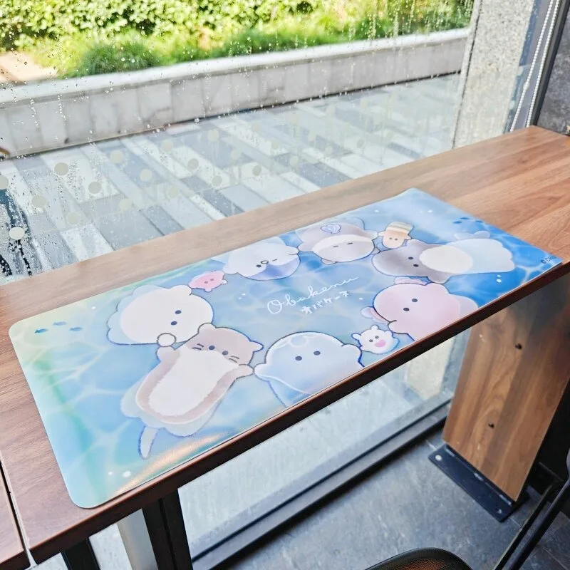 Kawaii Desk Mat Enlarged Elongated Size Cute Cartoon Penguin Cat Mousepad Laptop Protection  Desk Pad Learning Office Supplies