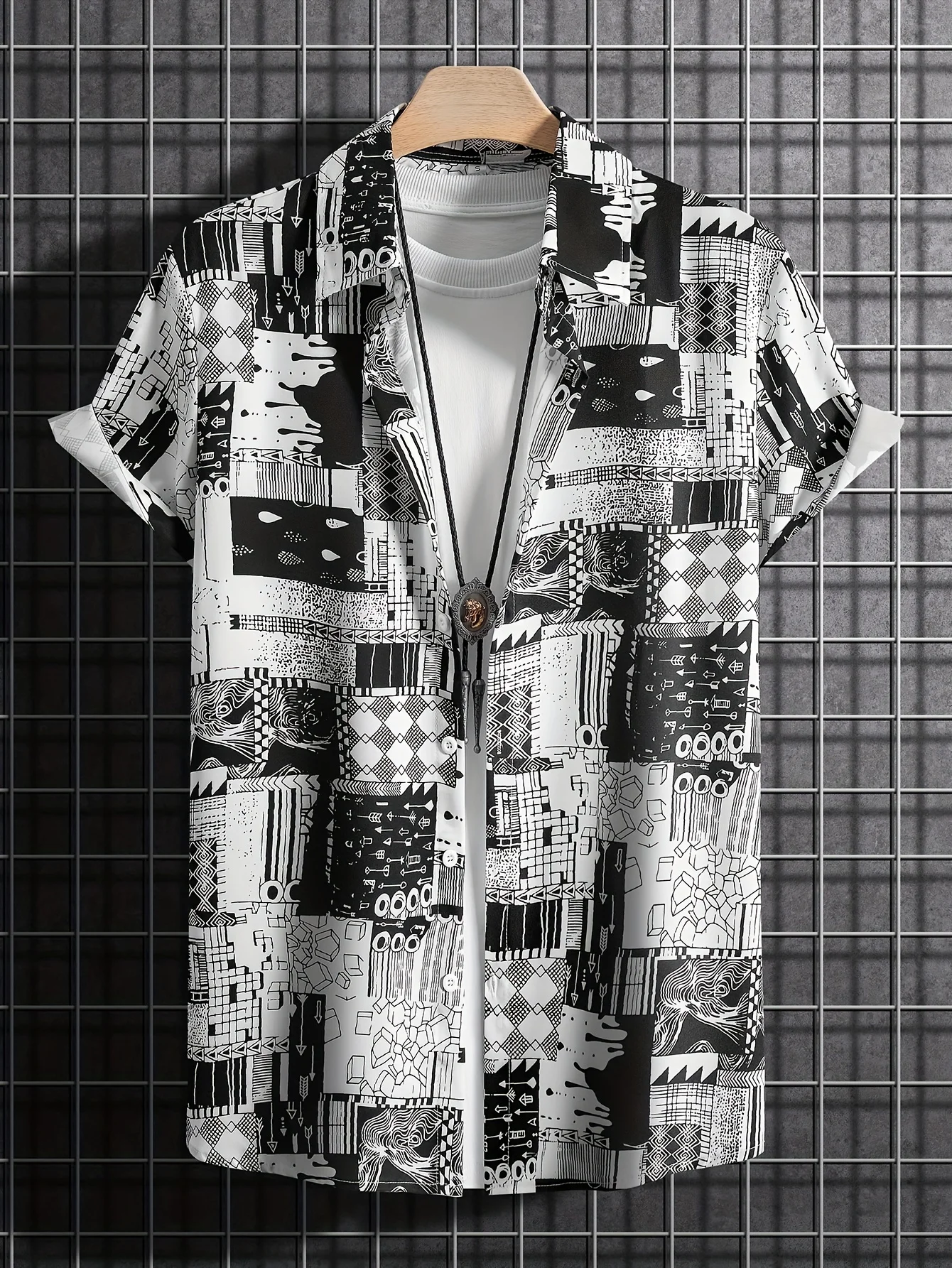 New men's short-sleeved shirt for summer 2025 breathable lightweight casual roller skating 3D printed men's wear