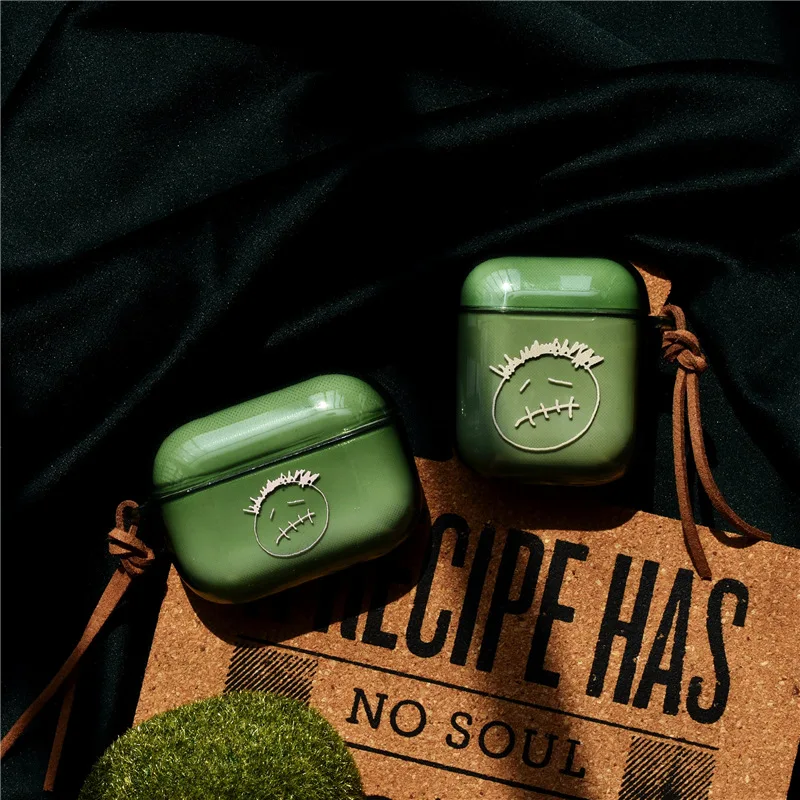 T S Green Case for AirPods Pro2 Airpod Pro 1 2 3 Bluetooth Earbuds Charging Box Protective Earphone Case Cover