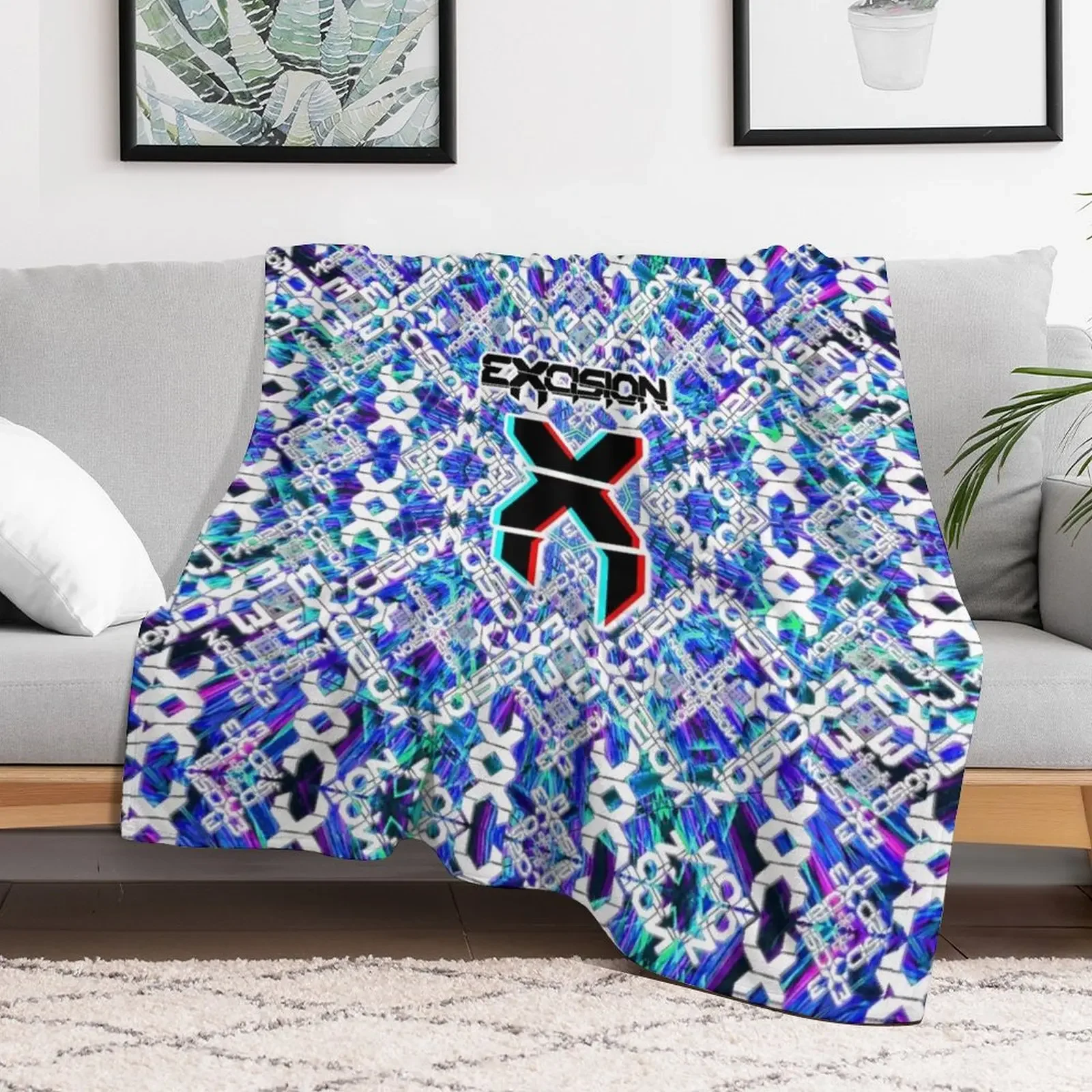 Copy of Excision Bass Rave Music Festival Design for Mens Womens Unisex Throw Blanket Warm bed plaid christmas gifts Blankets