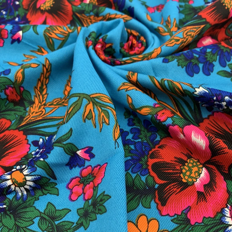 Retro Bloemen Gedrukt Babushka Sjaal Nationale Russische Sjaal Vrouwen Vierkante Bandana Oekraïense Sjaal Foulard Femme Vrouwelijke Hoofdband