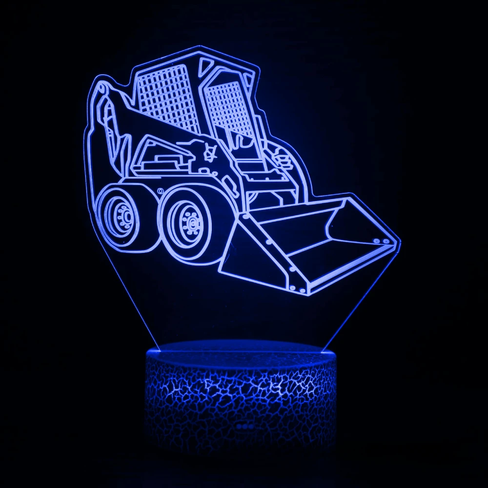 

Nighdn Bulldozer Pattern 3D Illusion Lamp LED Acrylic Night Light for Kids Room Decor 7 Color Changing Nightlight Gift for Boys