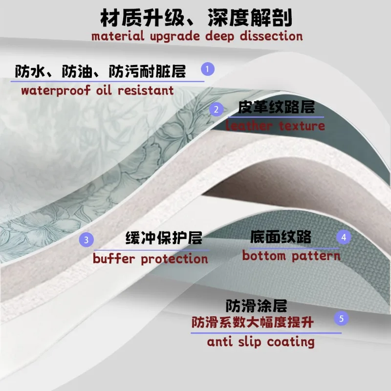 Nordic Leather Woven Rice Grain Meal Mat Waterproof and Oil Resistant Dining Table Insulation Mat High-end Bowl Mat Set