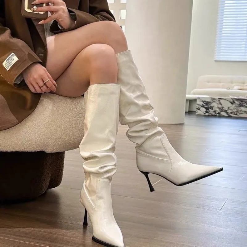 2024 New Women\'s Boots High Heel Over the Knee Boots Back Zipper Fashion Personalized Boots