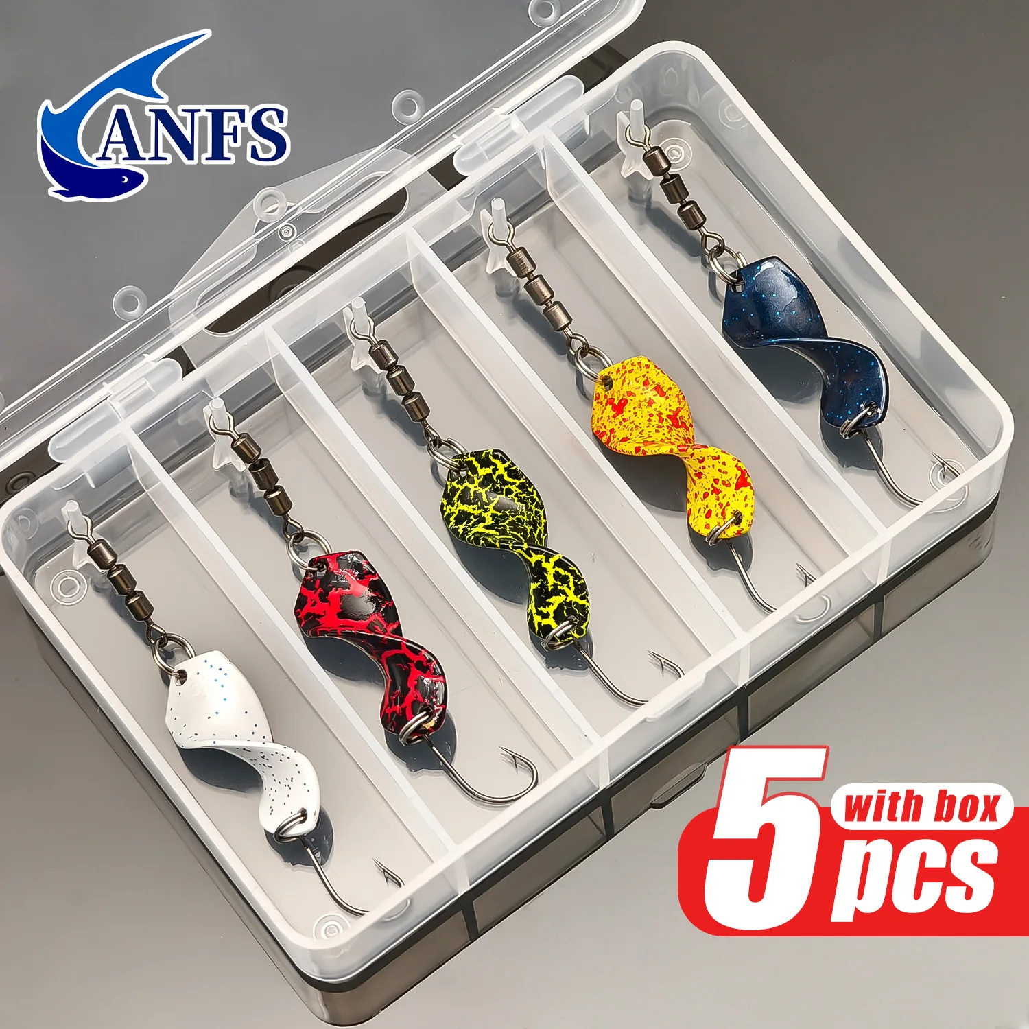 ANFS Spoons Trout Mega Twist 5 Stück, Forellen-Angelköder-Set, Forellen-Blinker, Forellen-Spinner-Set – Detail 2