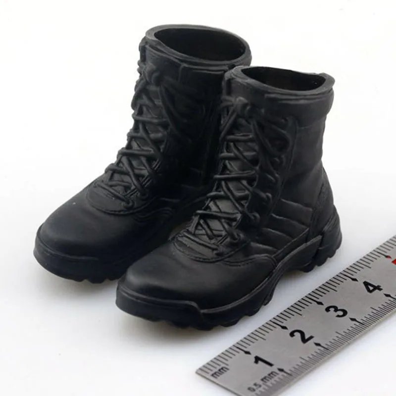 ​ 1/6 Men Soldier Tactical Combat Boots Black Sports Combat Boots Outdoor Sneakers For 12 