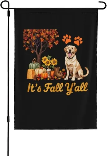 Fall Season Black Labrador Lab Dog funny pring dog Garden Flag Double, 12x18 XXQ