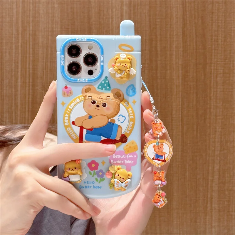 Cute Cartoon Butter Bear Suitable Big Brother Phone Cases For Apple 15 14 Phone Case 13 12 11 Pro Max Anti-Drop Women's Cases