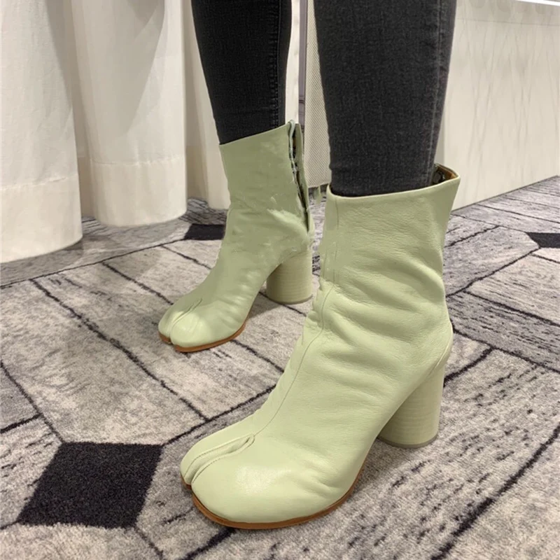 New Split Toe Boots Women High Heels Women For Boots Leather Ninja Tabi Boots Female Party Women Shoes Fashion Botines Mujer