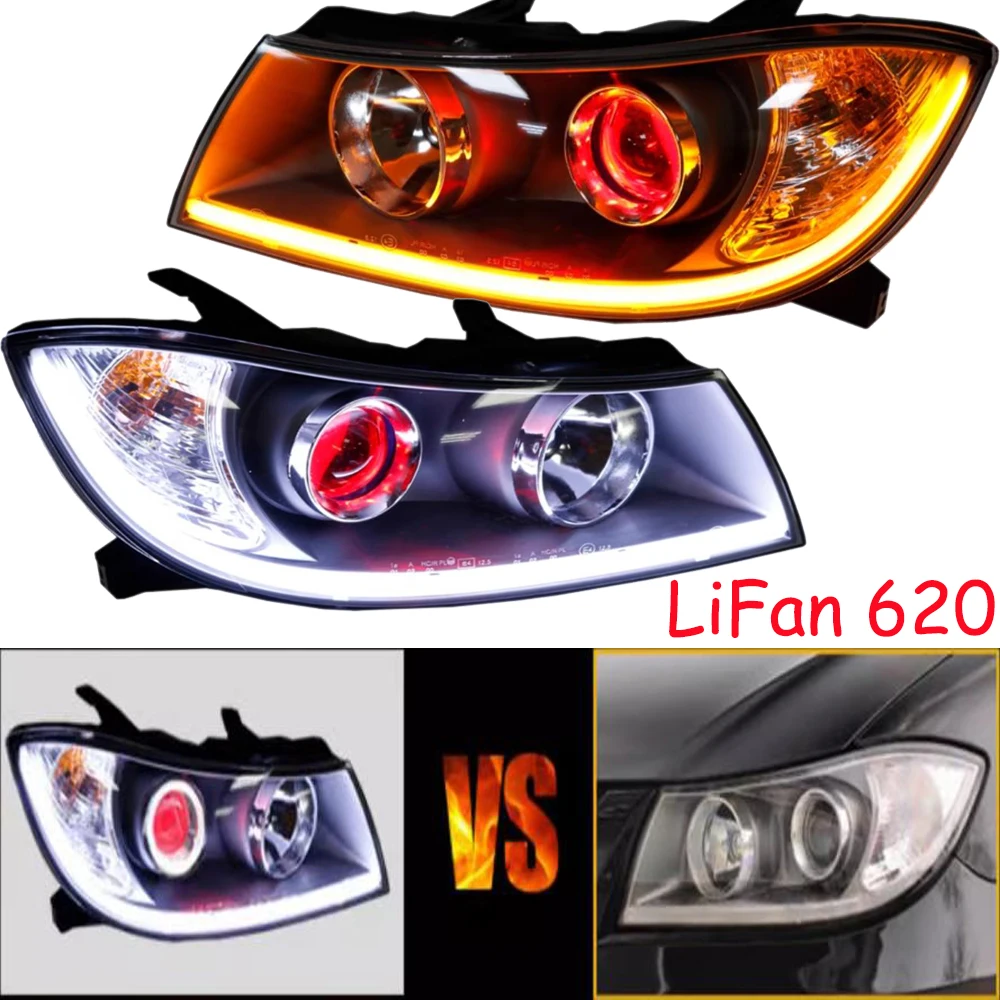 

car bupmer head light for LiFan 620 headlight LiFan620 daytime light 2008~2012y car accessories DRL auto fog for Lifan headlamp