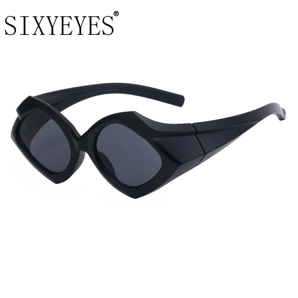 Oversized Cat Eye Sunglasses Women 2024 Luxury Brand Designer New In Fashion Geometric Sun Glasses Irregular Eyewear Y2K Shades