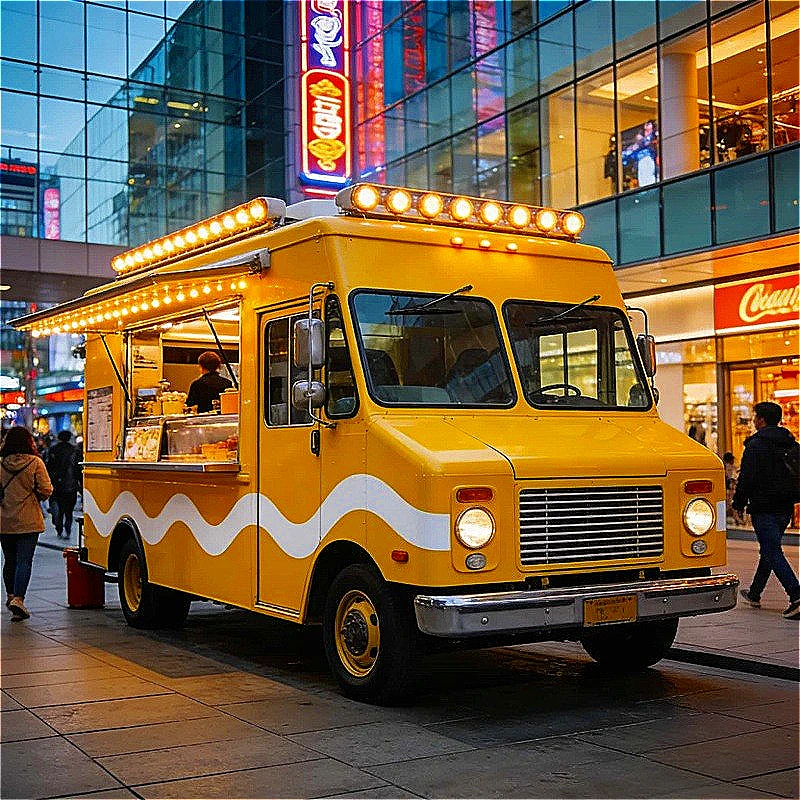 Food Trailer Stainless Steel Mobile Kitchen With Griddle Fryer Fridge Burger Hot Dog Sales Service Business Operation Customized