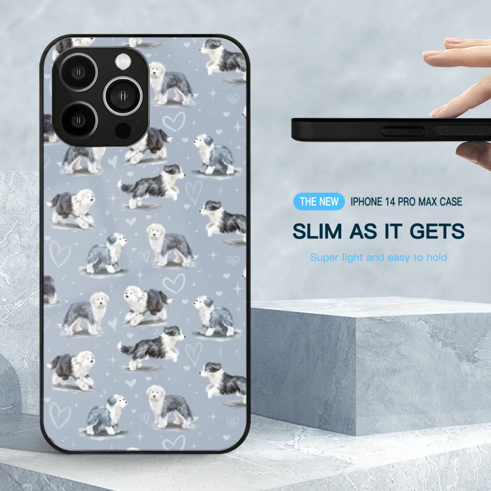 The Old English Sheepdog Glass Case For Iphone 15 14 13 Pro 11 12 7 8 Plus Xr X Xs Max Tempered Phone Cover Oes Old English