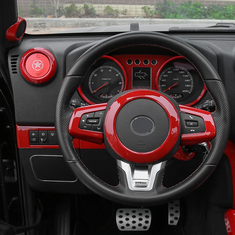 

For BAIC BJ40L 2015-17 Interior Modification Red Center Console Decorative Patch Accessories