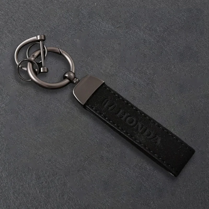 Suede Fur Car Emblem Keychain Car Logo Pendant Keyring For Honda Civic xrv hrv crv brv City Accord Fit Jazz Insight Accessories view 4